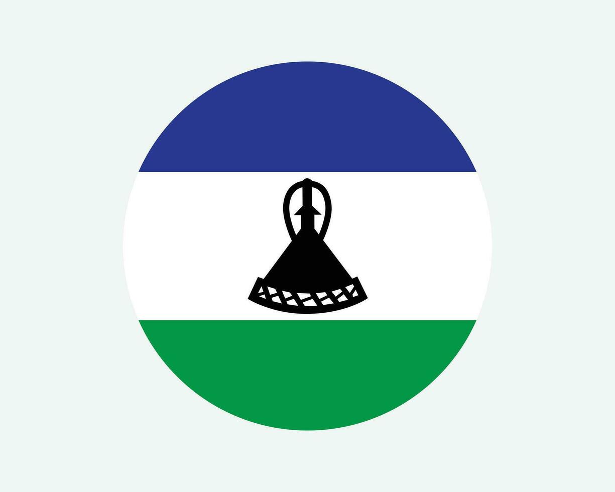 Lesoto redondo país bandera. mosotho basotho circulo nacional bandera. Reino de Lesoto circular forma botón bandera. eps vector ilustración.