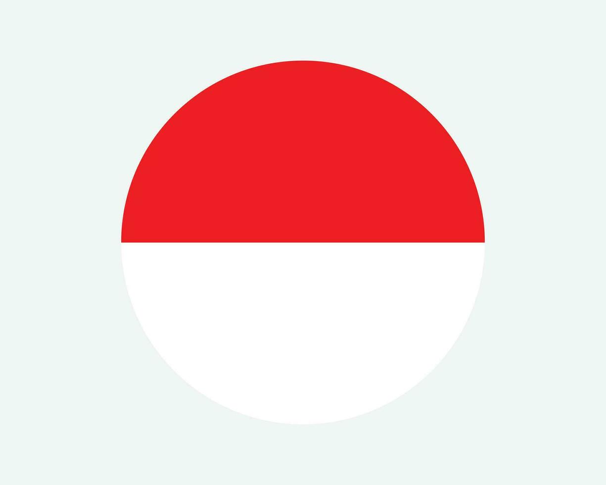 Indonesia Round Country Flag. Indonesian Circle National Flag. Republic of Indonesia Circular Shape Button Banner. EPS Vector Illustration.