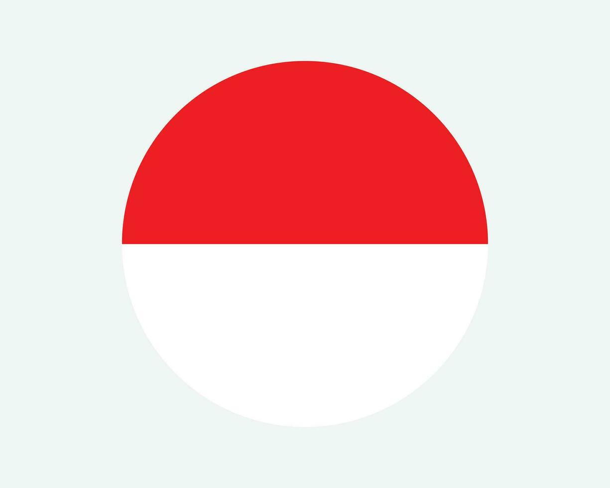 Indonesia Round Country Flag. Indonesian Circle National Flag. Republic of Indonesia Circular Shape Button Banner. EPS Vector Illustration.