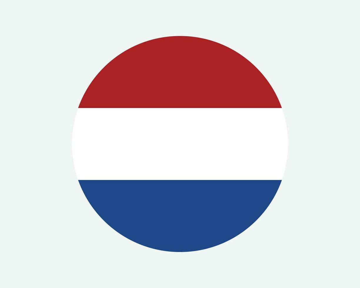 Netherlands Round Country Flag. Dutch Circle National Flag. Holland Circular Shape Button Banner. EPS Vector Illustration.