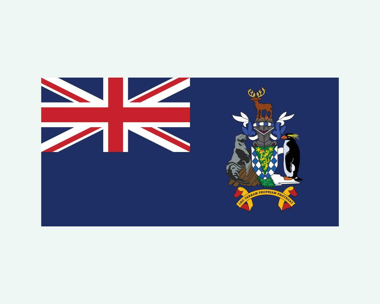 The flag of South Georgia and the South Sandwich Islands. British Overseas Territory BOT. EPS Vector illustration.