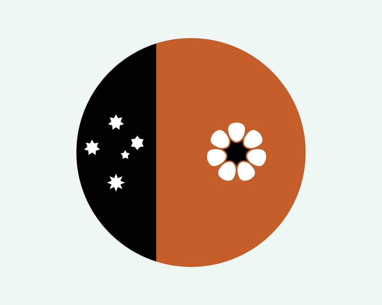 Northern Territory Round Flag. NT, Australia Circle Flag. Australian Territory Circular Shape Button Banner. EPS Vector Illustration.