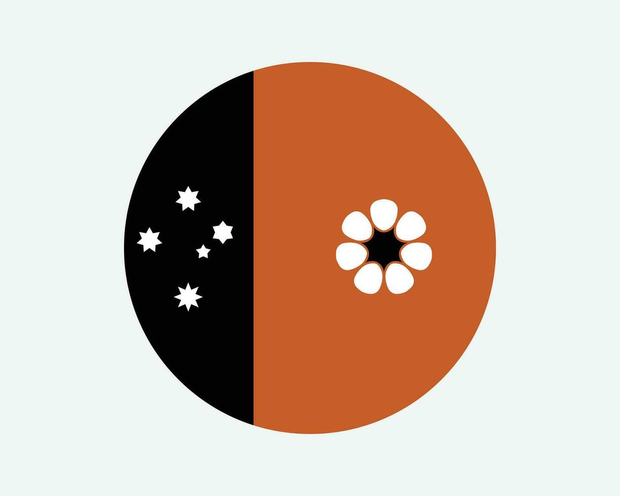 del Norte territorio redondo bandera. Nuevo Testamento, Australia circulo bandera. australiano territorio circular forma botón bandera. eps vector ilustración.