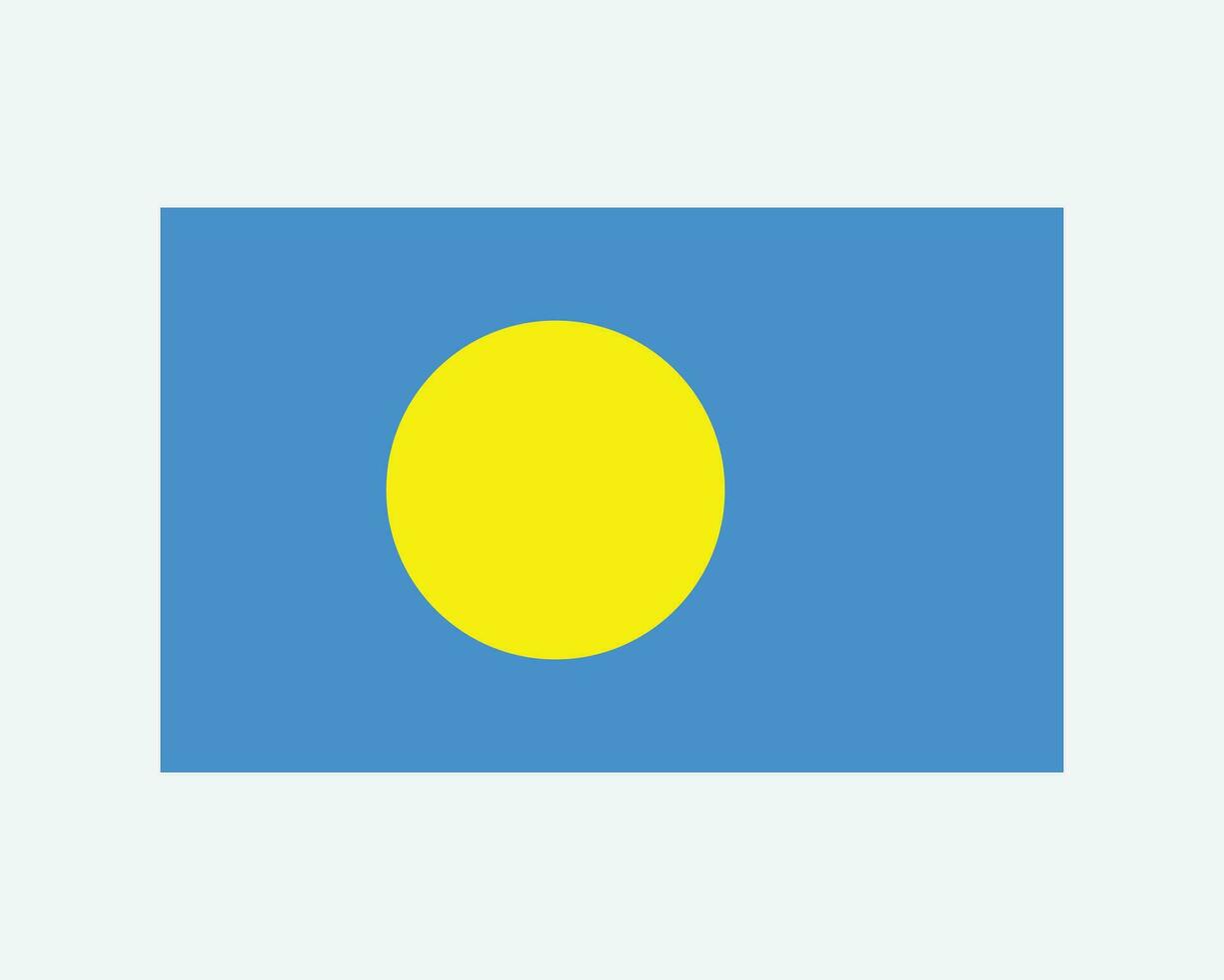 National Flag of Palau. Palauan Country Flag. Republic of Palau Detailed Banner. EPS Vector Illustration Cut File.