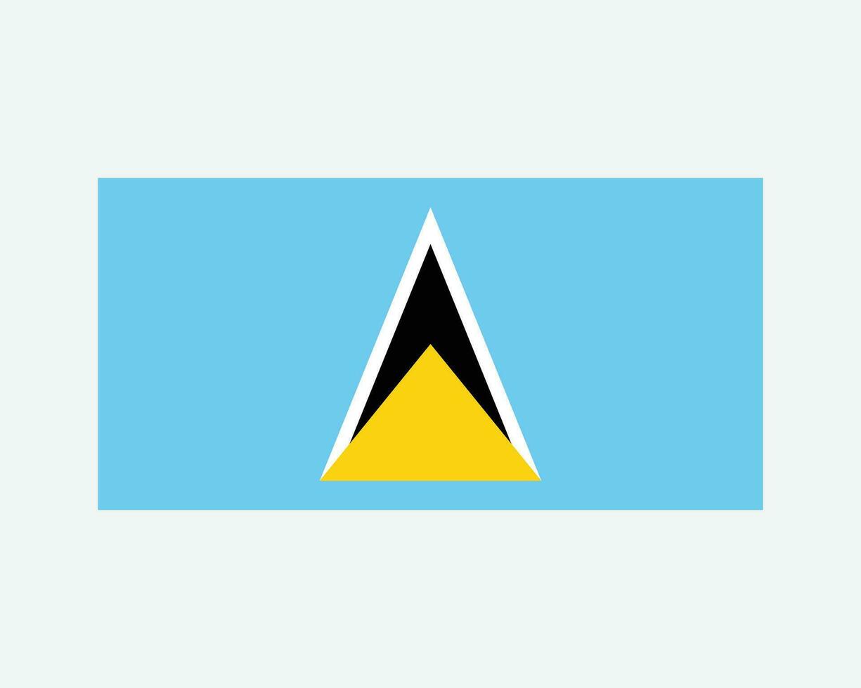 National Flag of Saint Lucia. Saint Lucian Country Flag. St. Lucia Detailed Banner. EPS Vector Illustration Cut File.