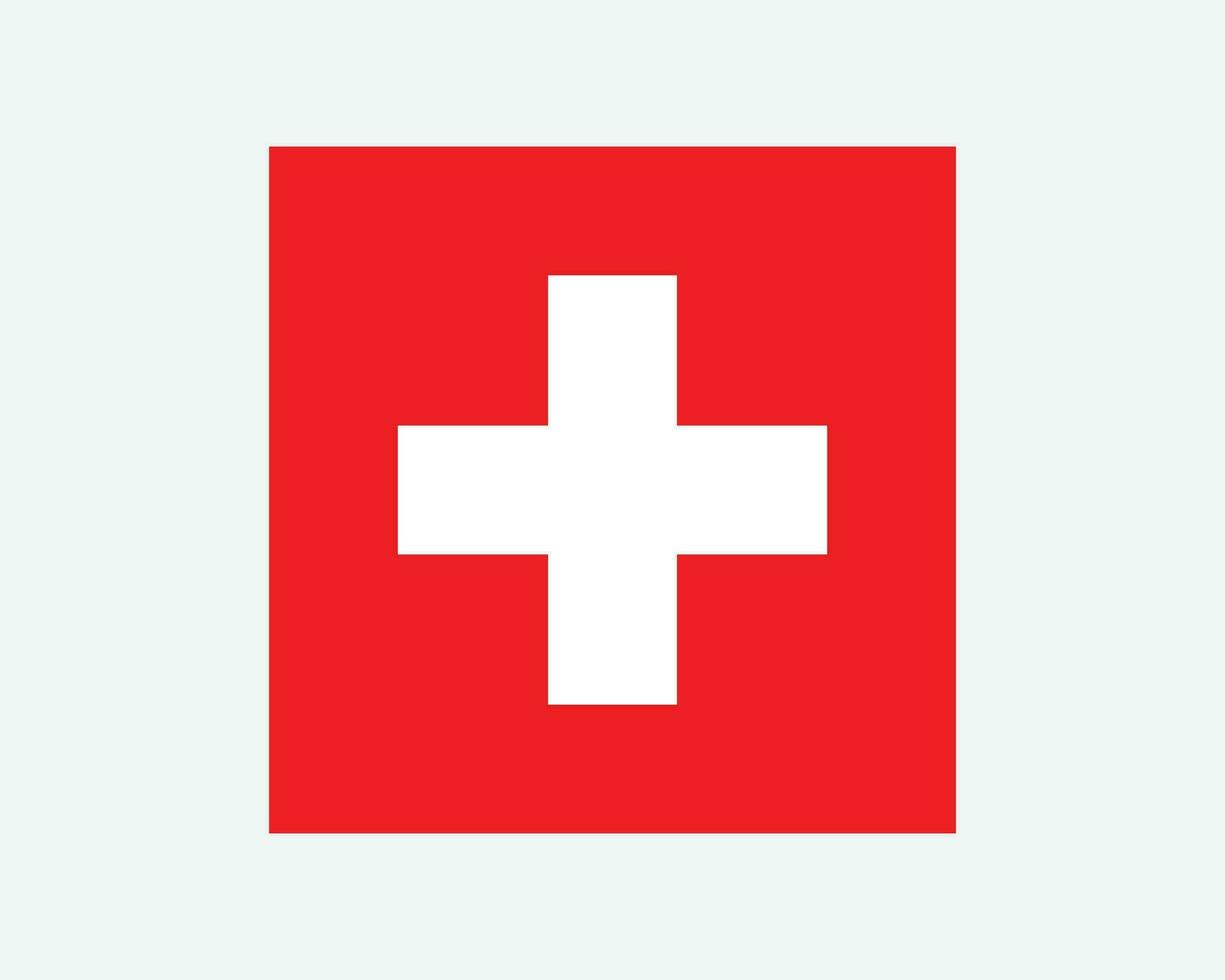 National Flag of Switzerland. Swiss Country Flag. Swiss Confederation Detailed Banner. EPS Vector Illustration Cut File.