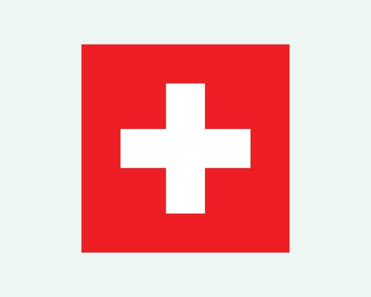 National Flag of Switzerland. Swiss Country Flag. Swiss Confederation Detailed Banner. EPS Vector Illustration Cut File.