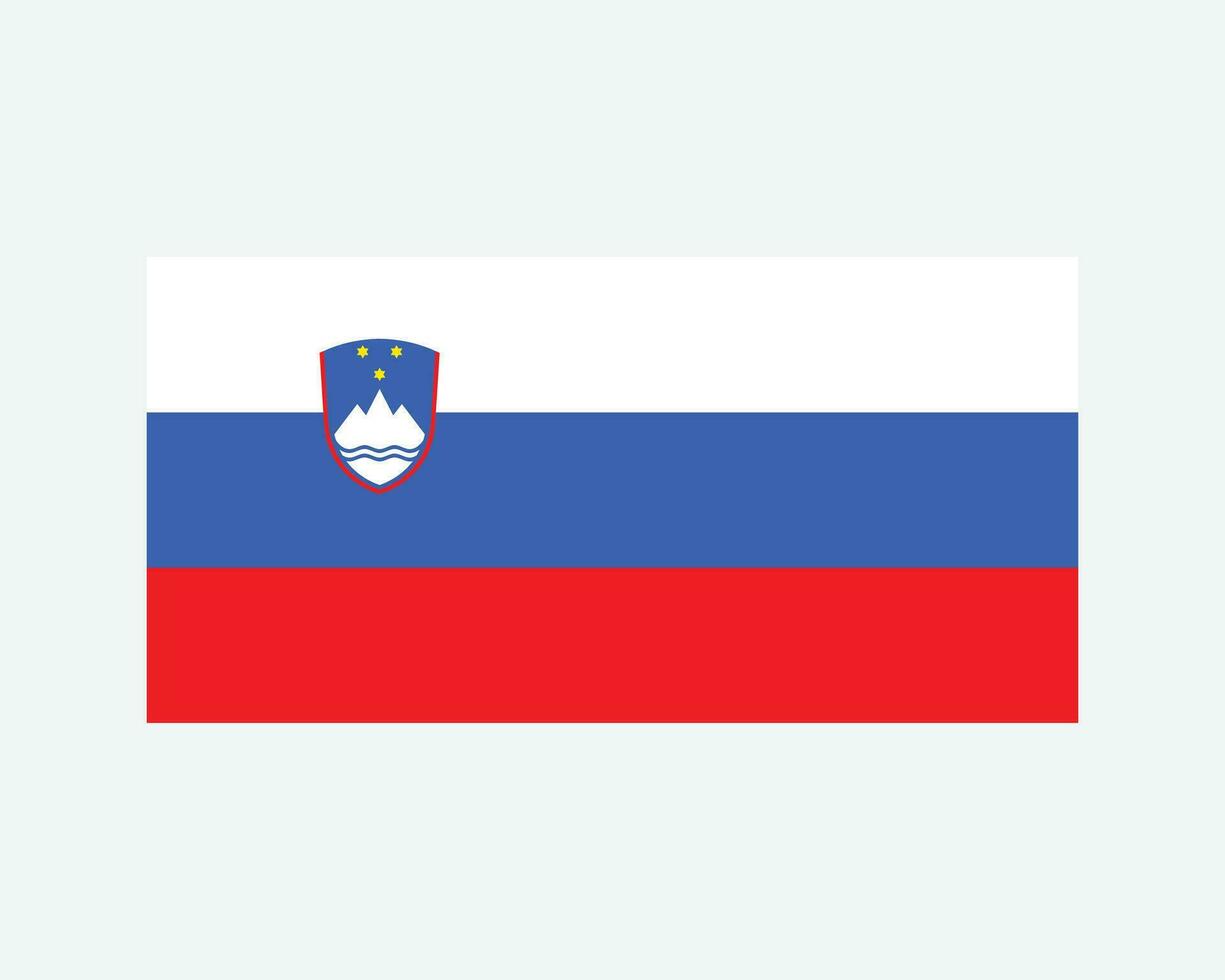 National Flag of Slovenia. Slovene Slovenian Country Flag. Republic of Slovenia Detailed Banner. EPS Vector Illustration Cut File.