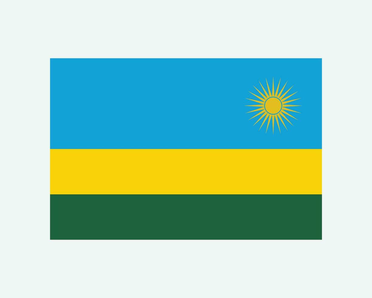 National Flag of Rwanda. Rwandan Country Flag. Republic of Rwanda Detailed Banner. EPS Vector Illustration Cut File.