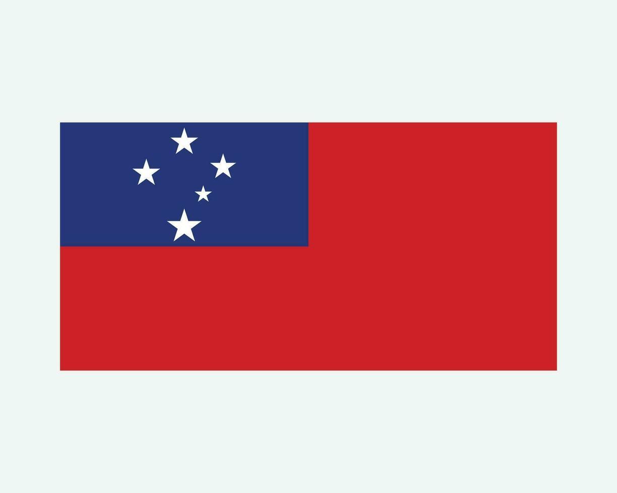 National Flag of Samoa. Samoan Country Flag. Independent State of Samoa Detailed Banner. EPS Vector Illustration Cut File.