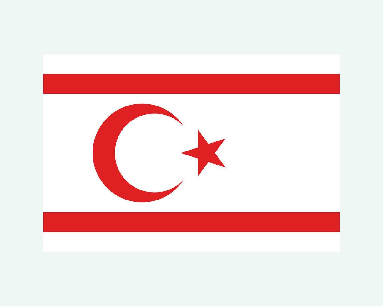 National Flag of Northern Cyprus. Turkish Cypriot Country Flag. Turkish Republic of Northern Cyprus Detailed Banner. EPS Vector Illustration Cut File.