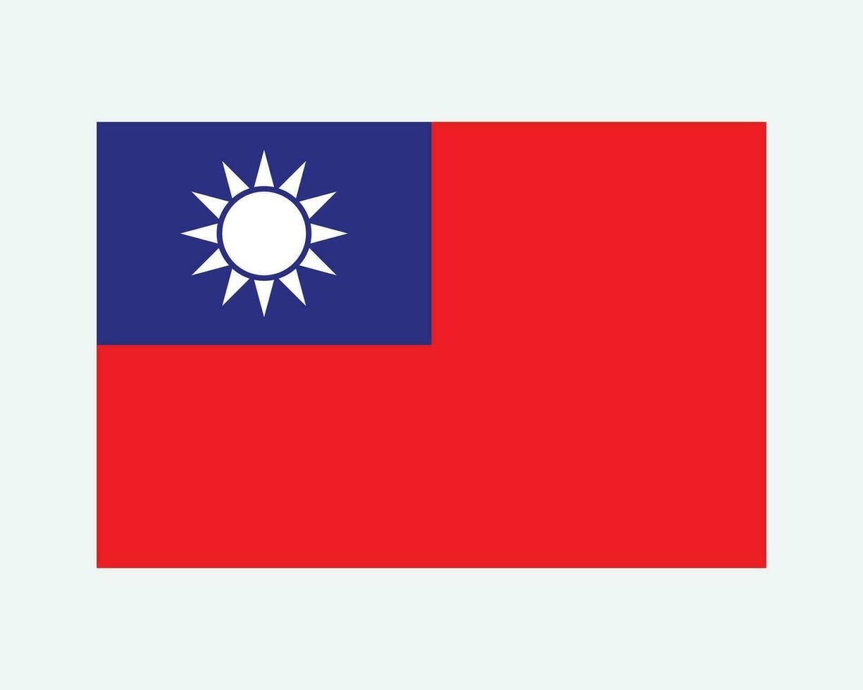 National Flag of Taiwan. Taiwanese Country Flag. Republic of China Detailed Banner. EPS Vector Illustration Cut File.