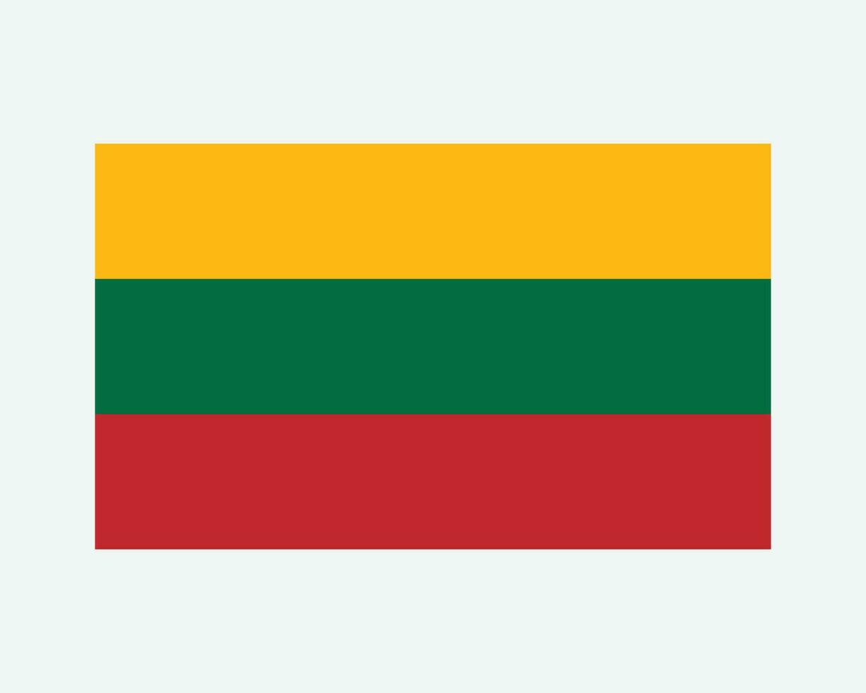 National Flag of Lithuania. Lithuanian Country Flag. Republic of Lithuania Detailed Banner. EPS Vector Illustration Cut File.