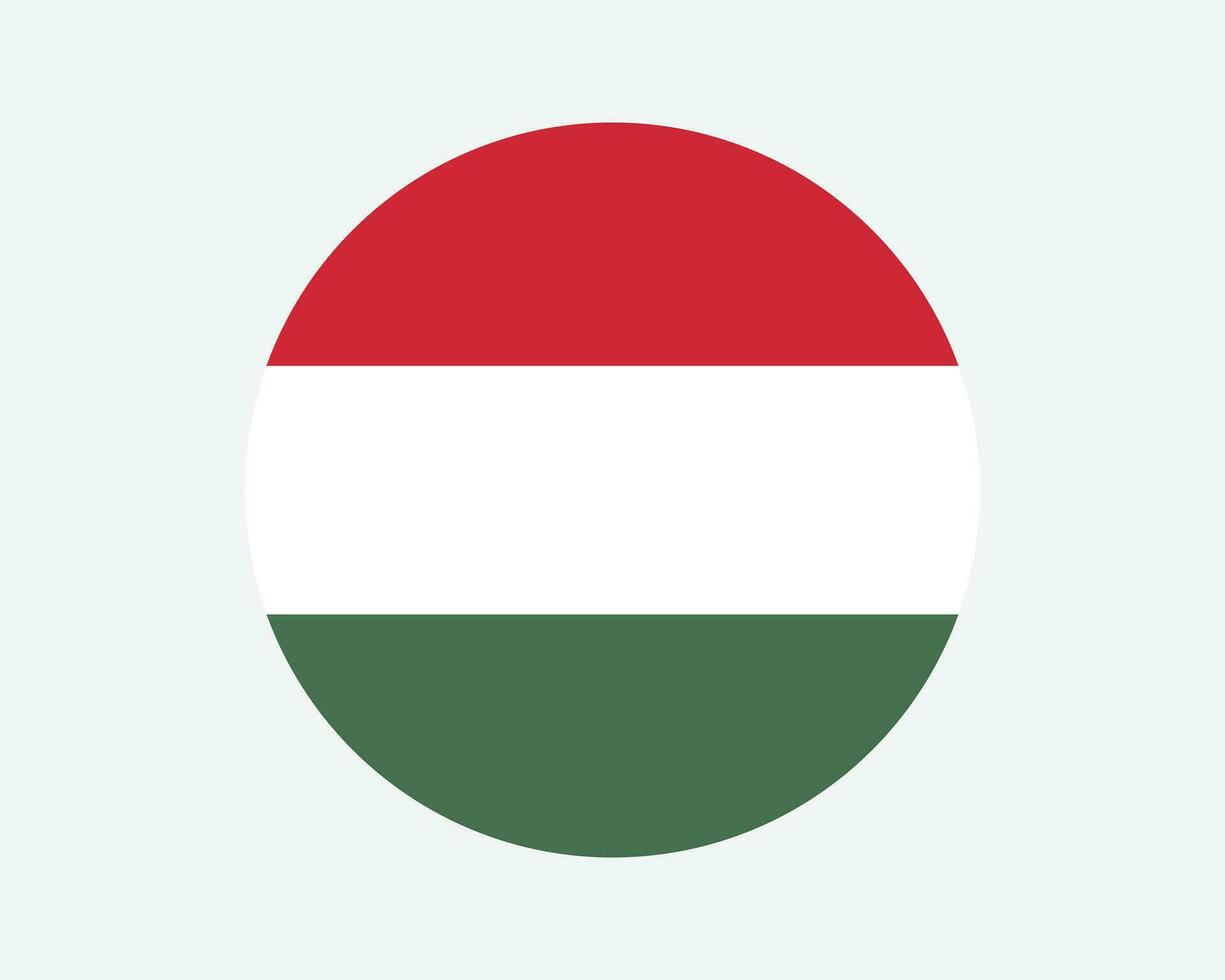 Hungary Round Country Flag. Hungarian Circle National Flag. Hungary Circular Shape Button Banner. EPS Vector Illustration.