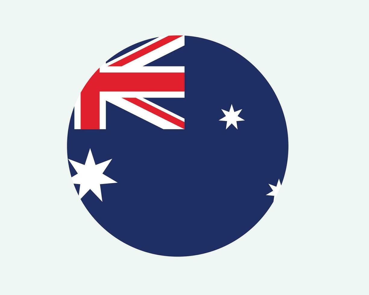 Australia Round Country Flag. Circular Australian Aussie National Flag. Commonwealth of Australia Circle Shape Button Banner. EPS Vector Illustration.