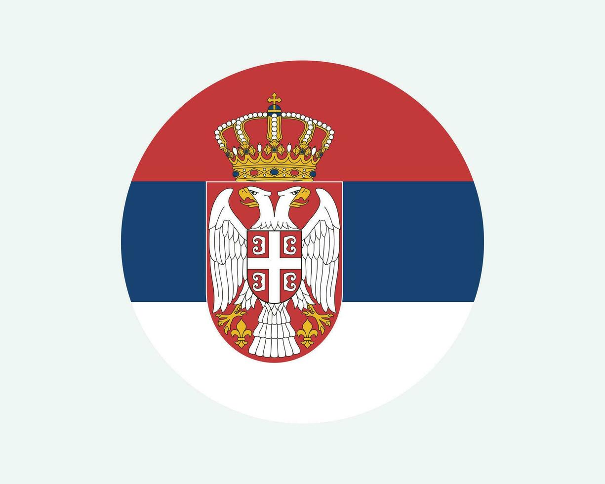 serbia redondo país bandera. serbio circulo nacional bandera. república de serbia circular forma botón bandera. eps vector ilustración.