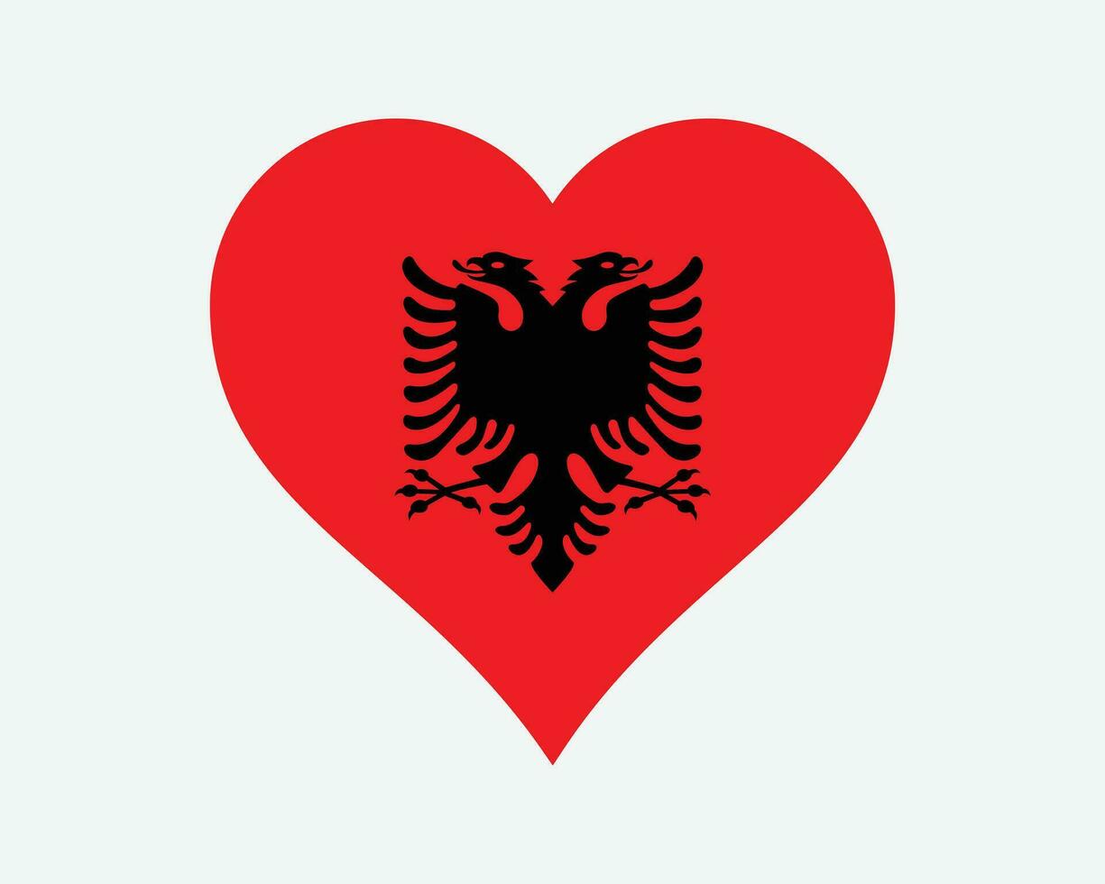 Albania corazón bandera. albanés amor forma país nación nacional bandera. república de Albania bandera icono firmar símbolo. eps vector ilustración.