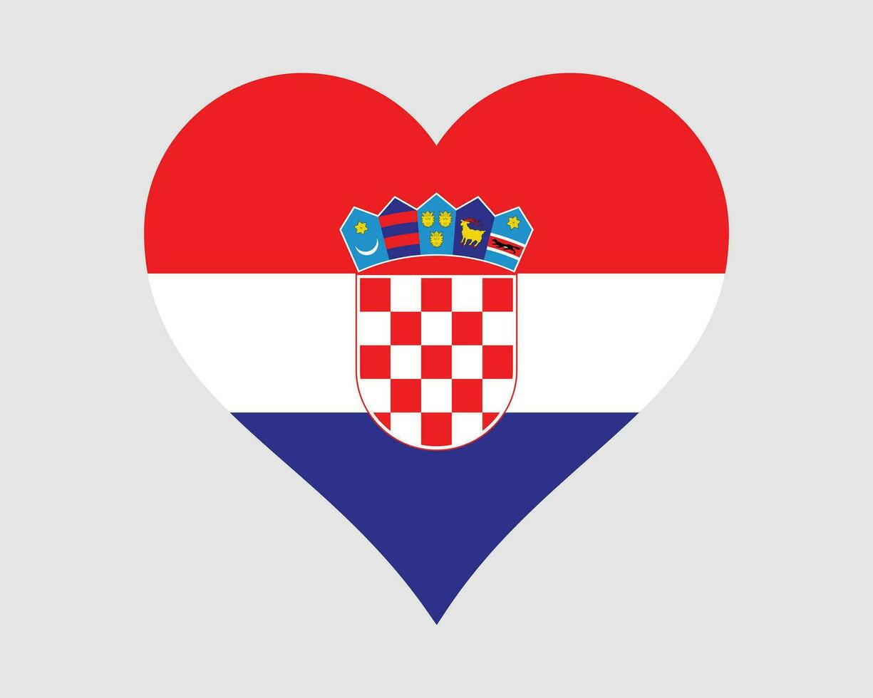 Croacia corazón bandera. croata amor forma país nación nacional bandera. república de Croacia bandera icono firmar símbolo. eps vector ilustración.