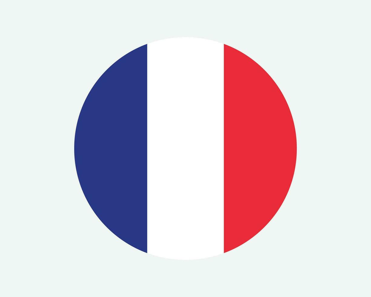 France Round Country Flag. Circular French National Flag. French Republic Circle Shape Button Banner. EPS Vector Illustration.