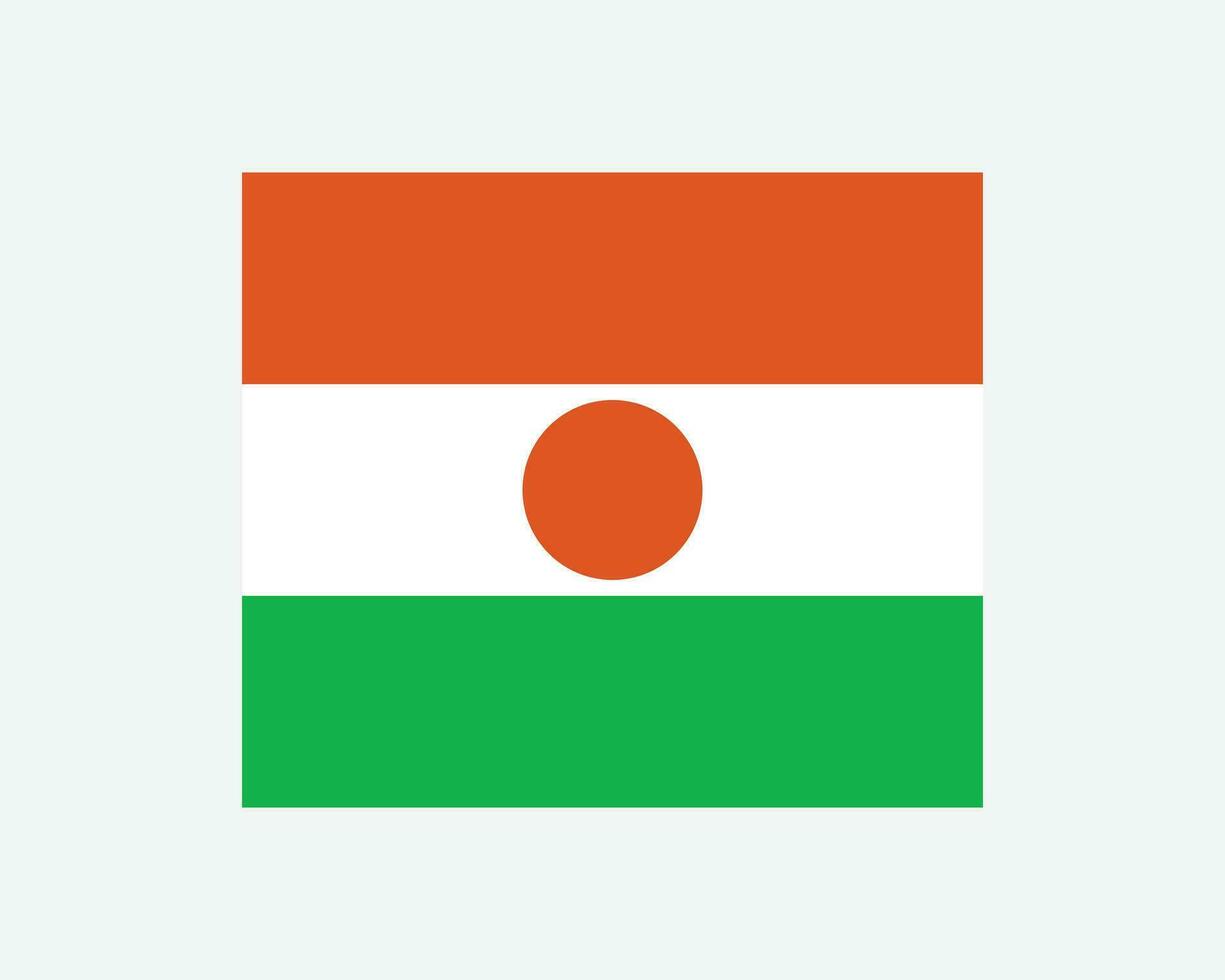 National Flag of Niger. Nigerien Country Flag. Republic of the Niger Detailed Banner. EPS Vector Illustration Cut File.