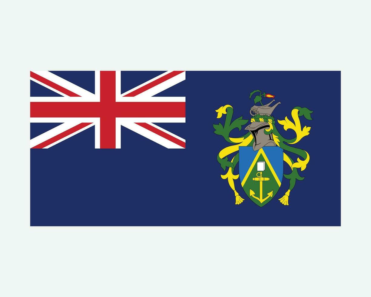 Pitcairn Islands Flag. Pitcairn, Henderson, Ducie and Oeno Islands Banner Isolated on a White Background. British Overseas Territory. EPS Vector illustration.