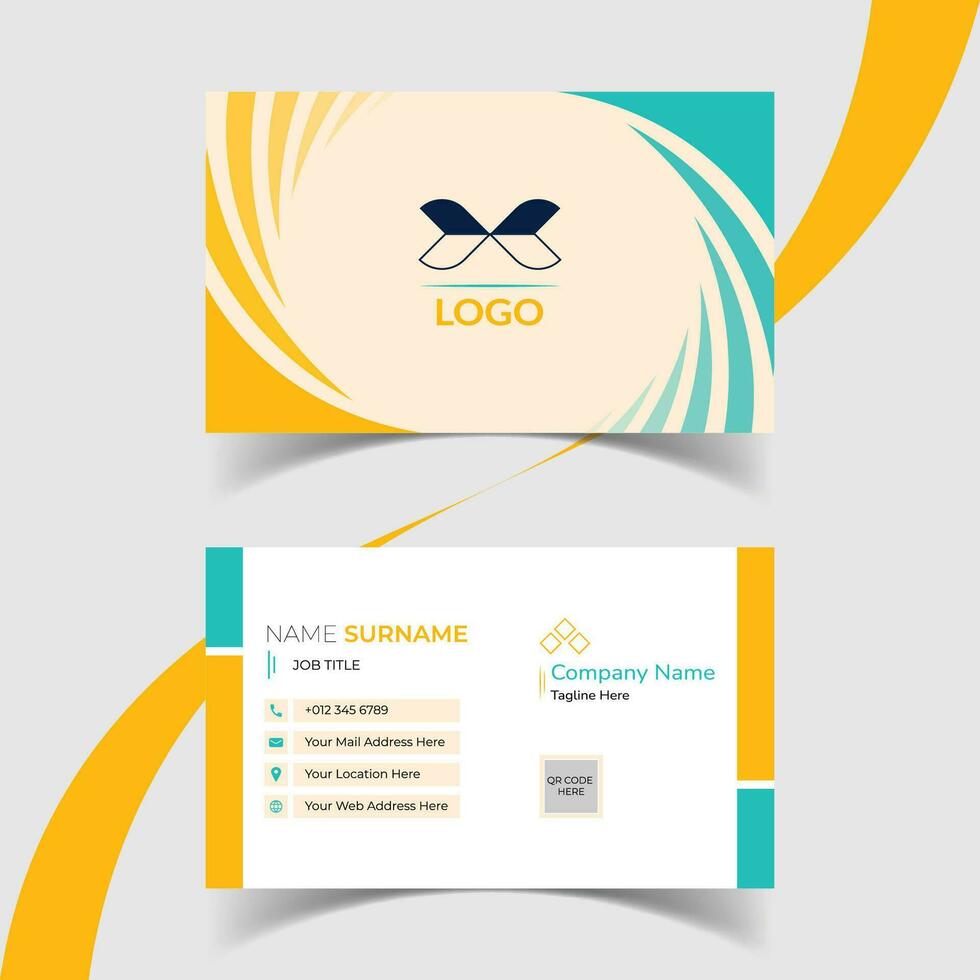 Modern and creative business card template design. Minimal style, clean double sided business card layout. vector