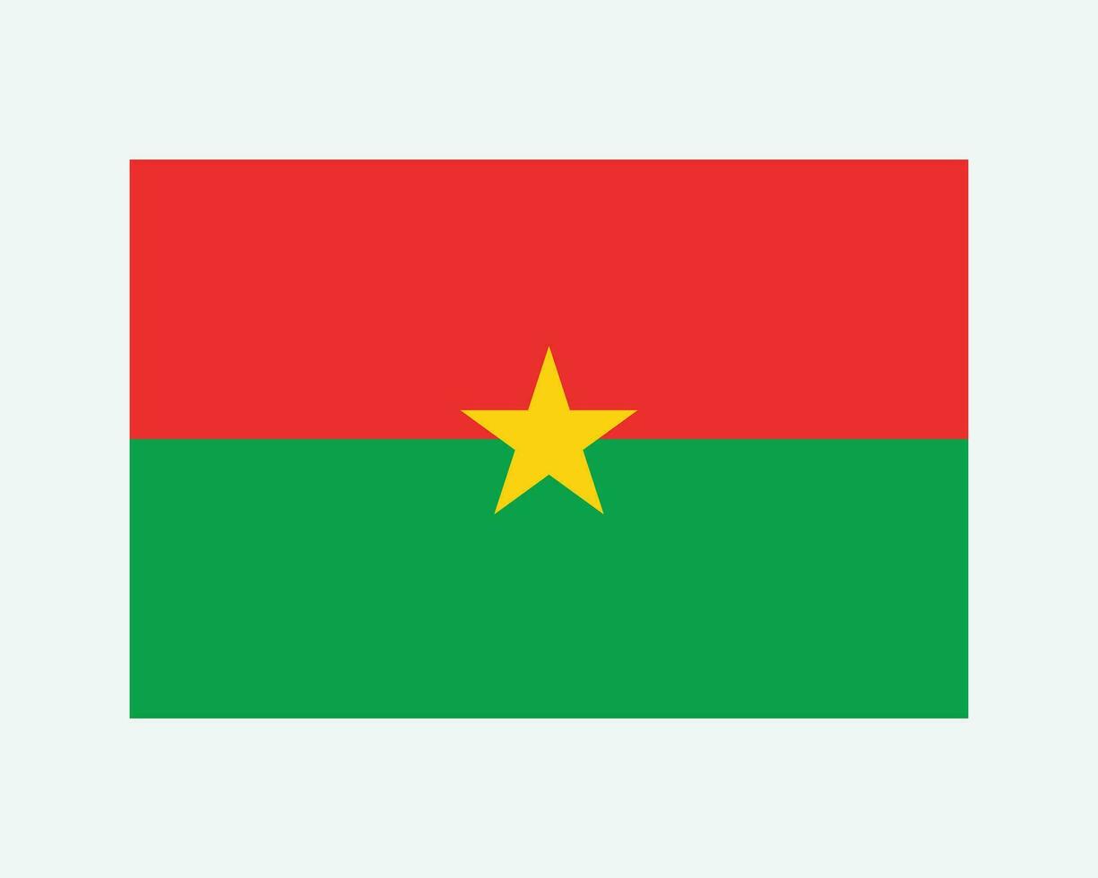 National Flag of Burkina Faso. Burkinese Country Flag. Burkina Faso Detailed Banner. EPS Vector Illustration Cut File.