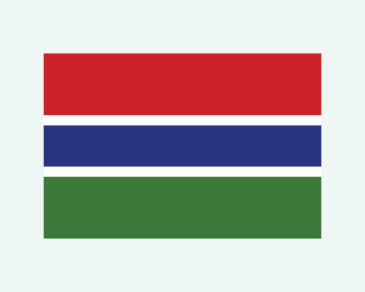 National Flag of The Gambia. Gambian Country Flag. Republic of The Gambia Detailed Banner. EPS Vector Illustration Cut File.