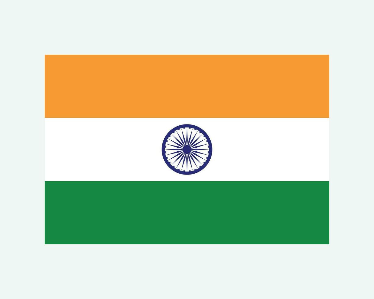 National Flag of India. Indian Country Flag. Republic of India Detailed Banner. EPS Vector Illustration Cut File.