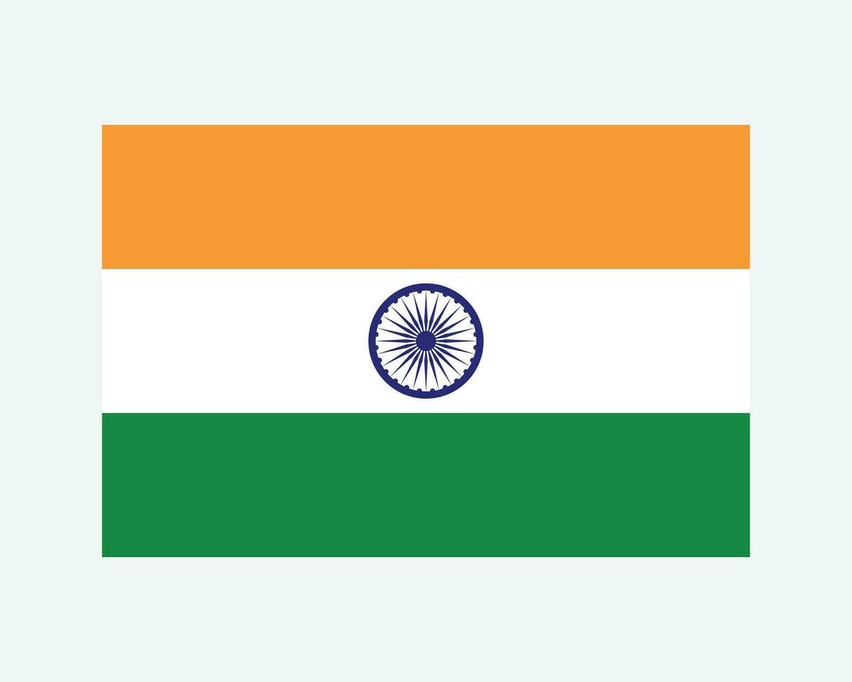 National Flag of India. Indian Country Flag. Republic of India Detailed Banner. EPS Vector Illustration Cut File.