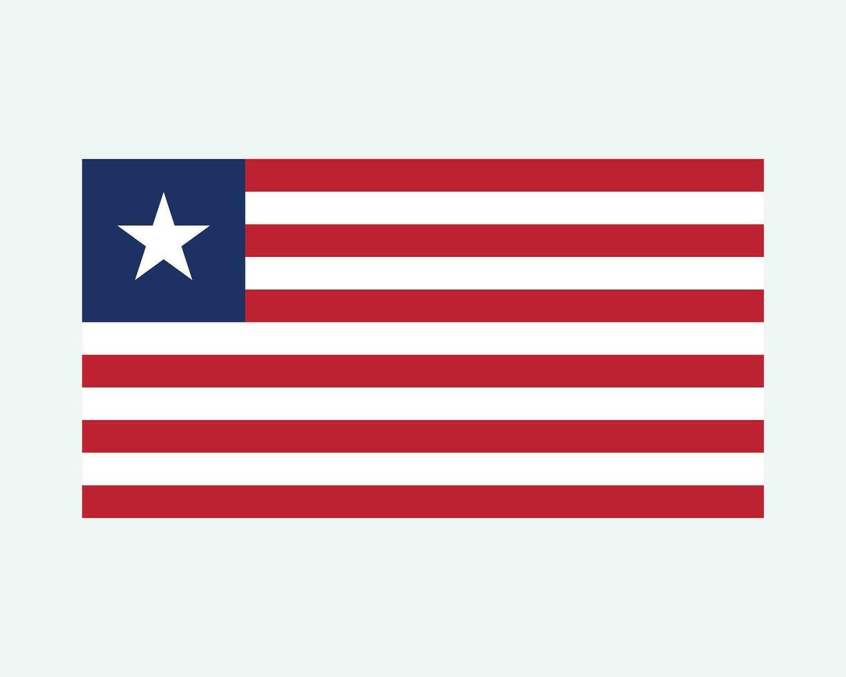 National Flag of Liberia. Liberian Country Flag. Republic of Liberia Detailed Banner. EPS Vector Illustration Cut File.