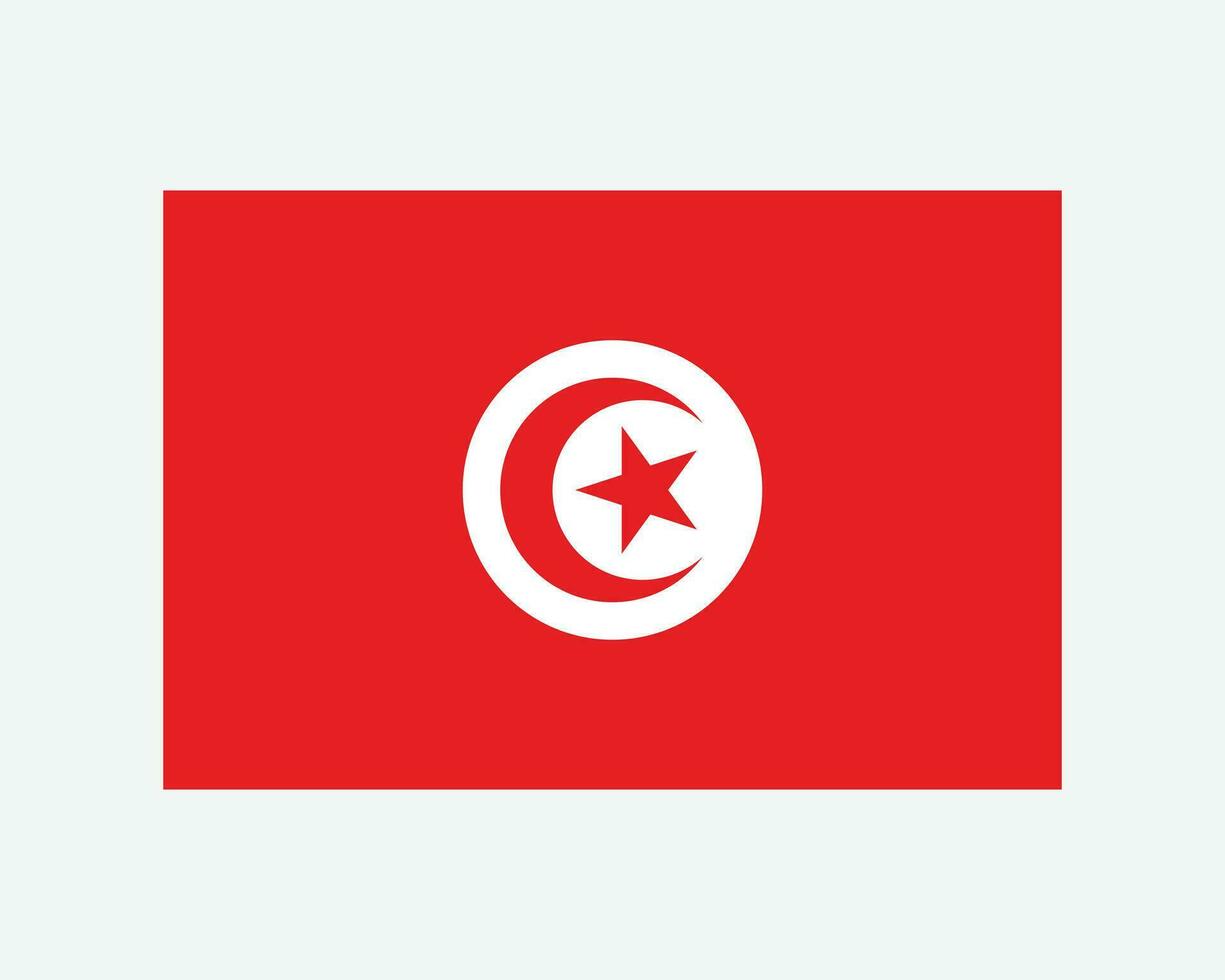 National Flag of Tunisia. Tunisian Country Flag. Republic of Tunisia Detailed Banner. EPS Vector Illustration Cut File.