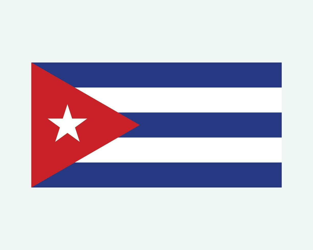 National Flag of Cuba. Cuban Country Flag. Republic of Cuba Detailed Banner. EPS Vector Illustration Cut File.