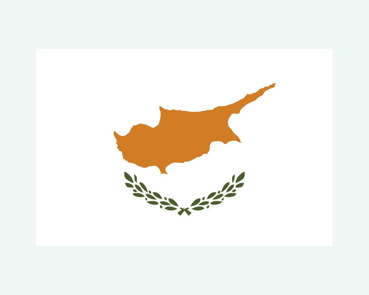 National Flag of Cyprus. Cypriot Country Flag. Republic of Cyprus Detailed Banner. EPS Vector Illustration.