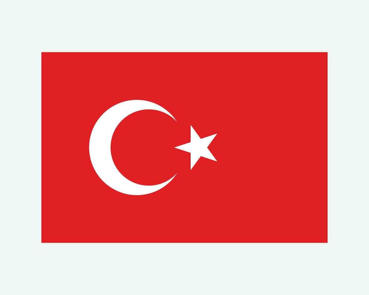National Flag of Turkey. Turkish Country Flag. Republic of Turkey Detailed Banner. EPS Vector Illustration Cut File.