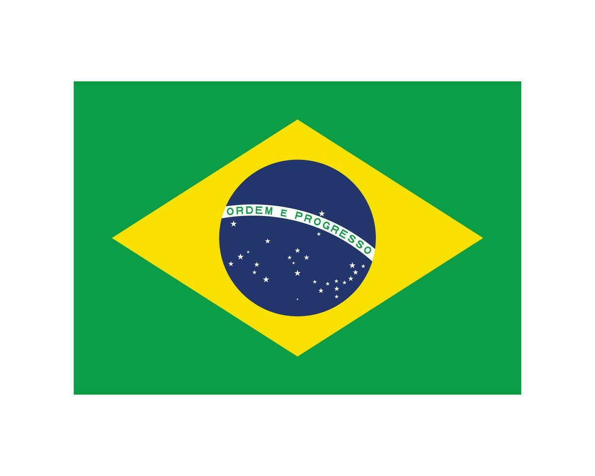 National Flag of Brazil. Brazilian Country Flag. Federative Republic of Brazil Detailed Banner. EPS Vector Illustration Cut File.