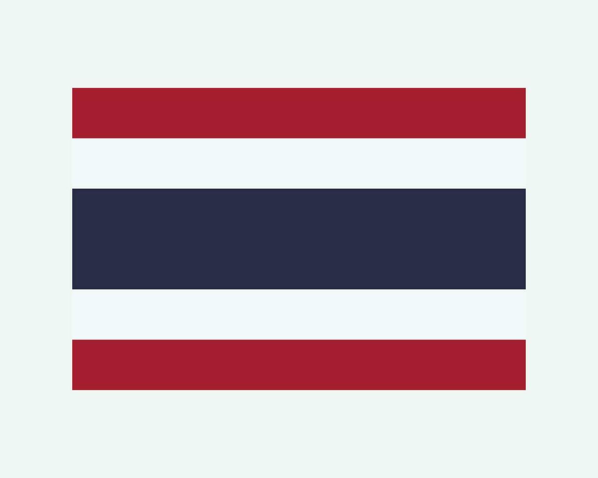 National Flag of Thailand. Thai Country Flag. Kingdom of Thailand Detailed Banner. EPS Vector Illustration Cut File.