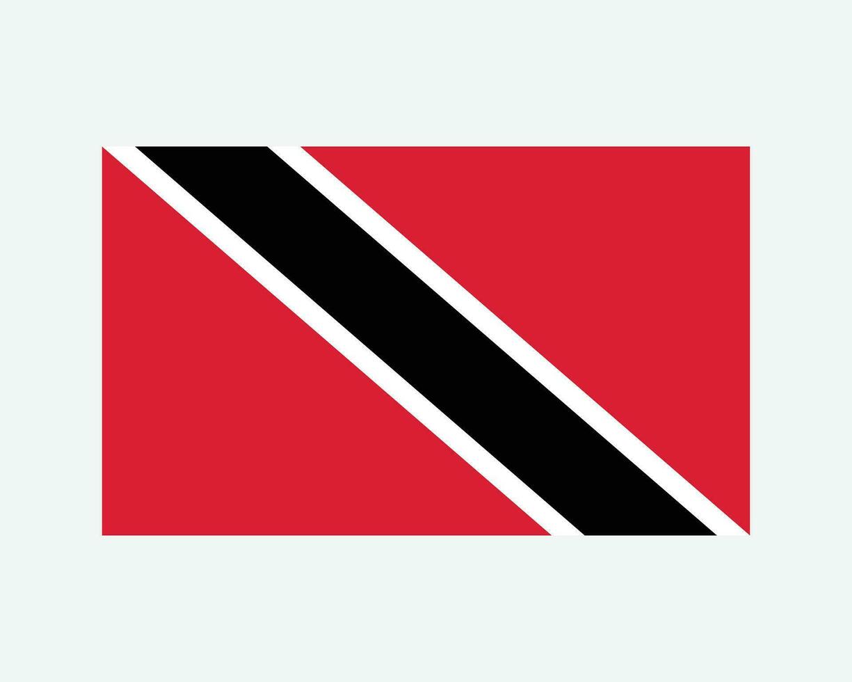 National Flag of Trinidad and Tobago. Trinidadian and Tobagonian Country Flag. Republic of Trinidad and Tobago Detailed Banner. EPS Vector Illustration Cut File.