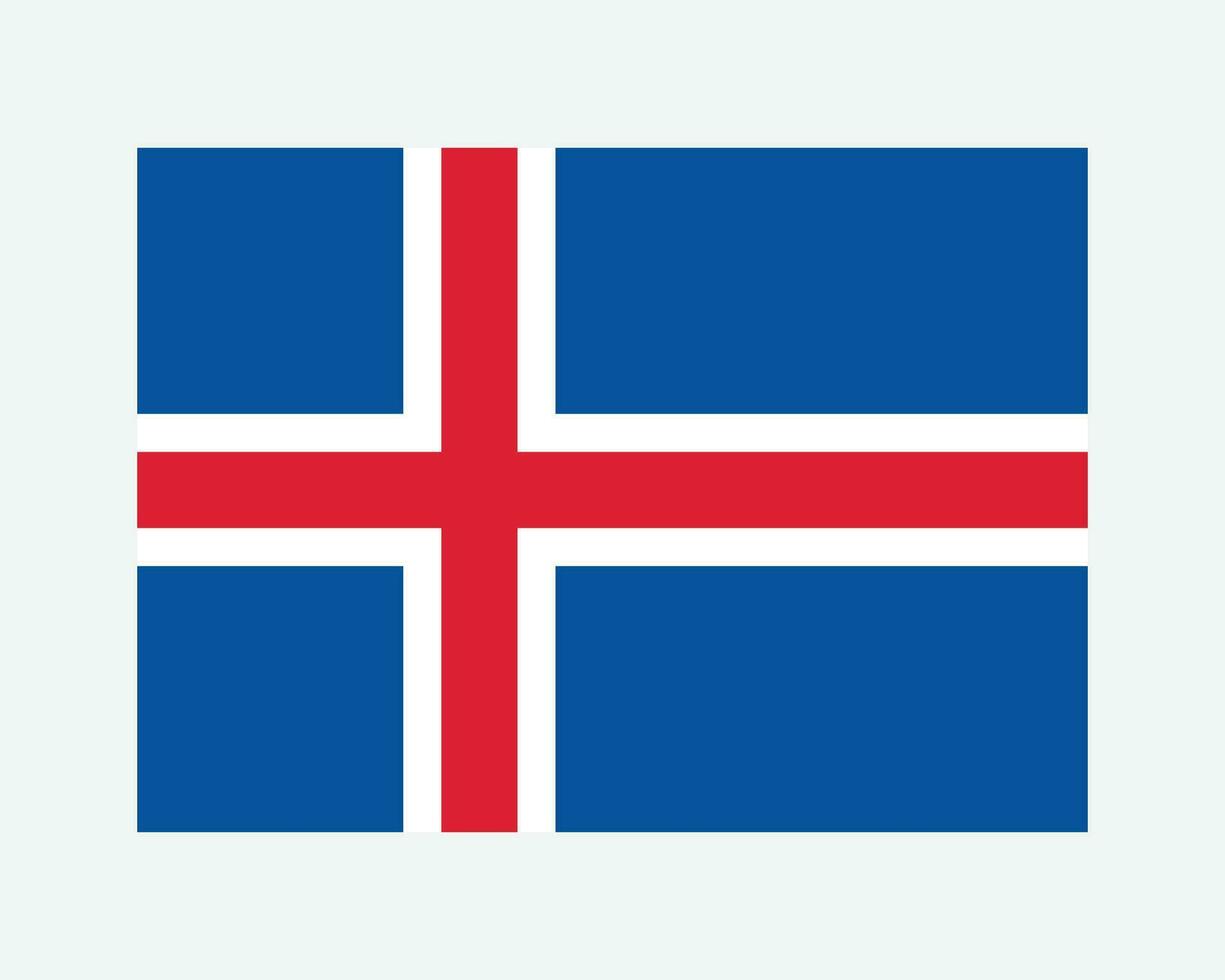 National Flag of Iceland. Icelandic Country Flag. Iceland Detailed Banner. EPS Vector Illustration Cut File.