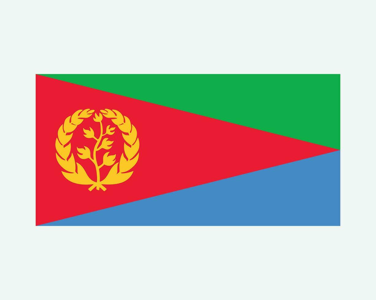 National Flag of Eritrea. Eritrean Country Flag. State of Eritrea Detailed Banner. EPS Vector Illustration Cut File.