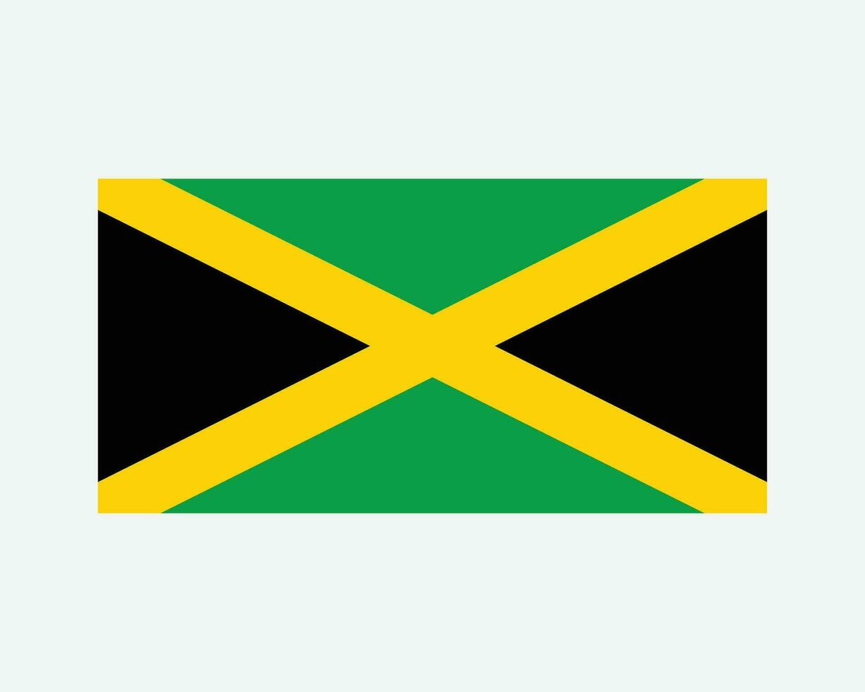National Flag of Jamaica. Jamaican Country Flag. Jamaica Detailed Banner. EPS Vector Illustration Cut File.