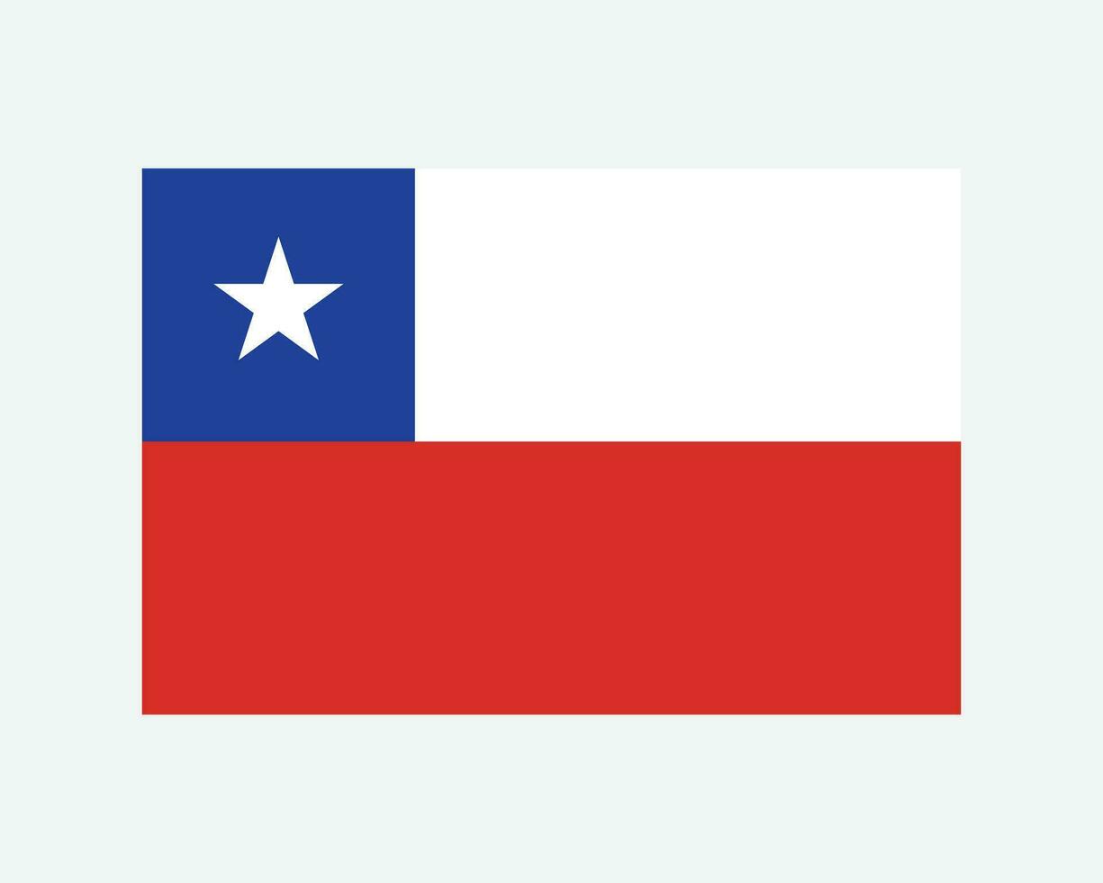 National Flag of Chile. Chilean Country Flag. Republic of Chile Detailed Banner. EPS Vector Illustration Cut File.