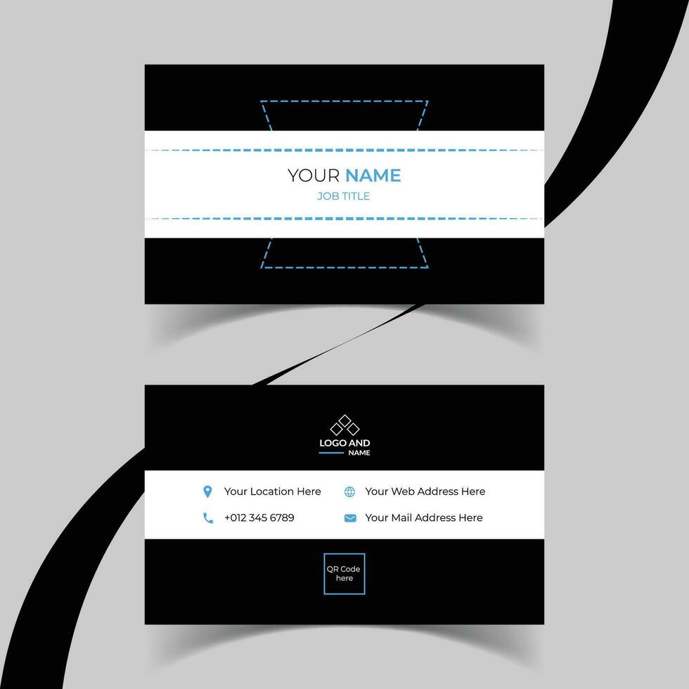 Modern and creative business card template design. Minimal style, clean double sided business card layout. vector