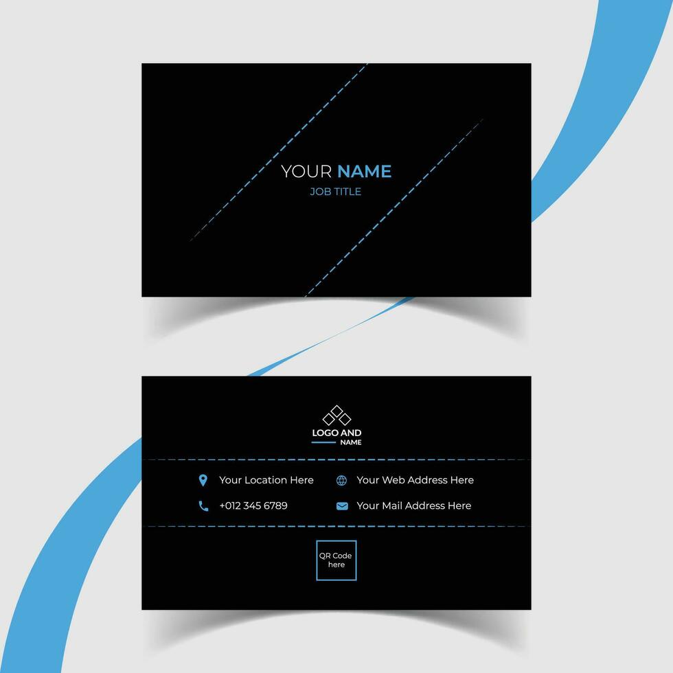 Modern and creative business card template design. Minimal style, clean double sided business card layout. vector