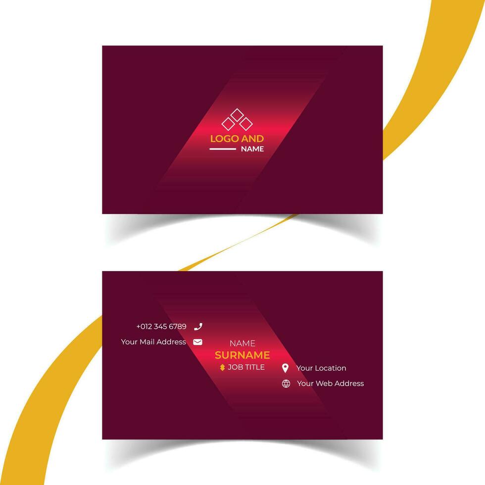 Modern Creative and Simple Corporate Business Card Template Design. vector