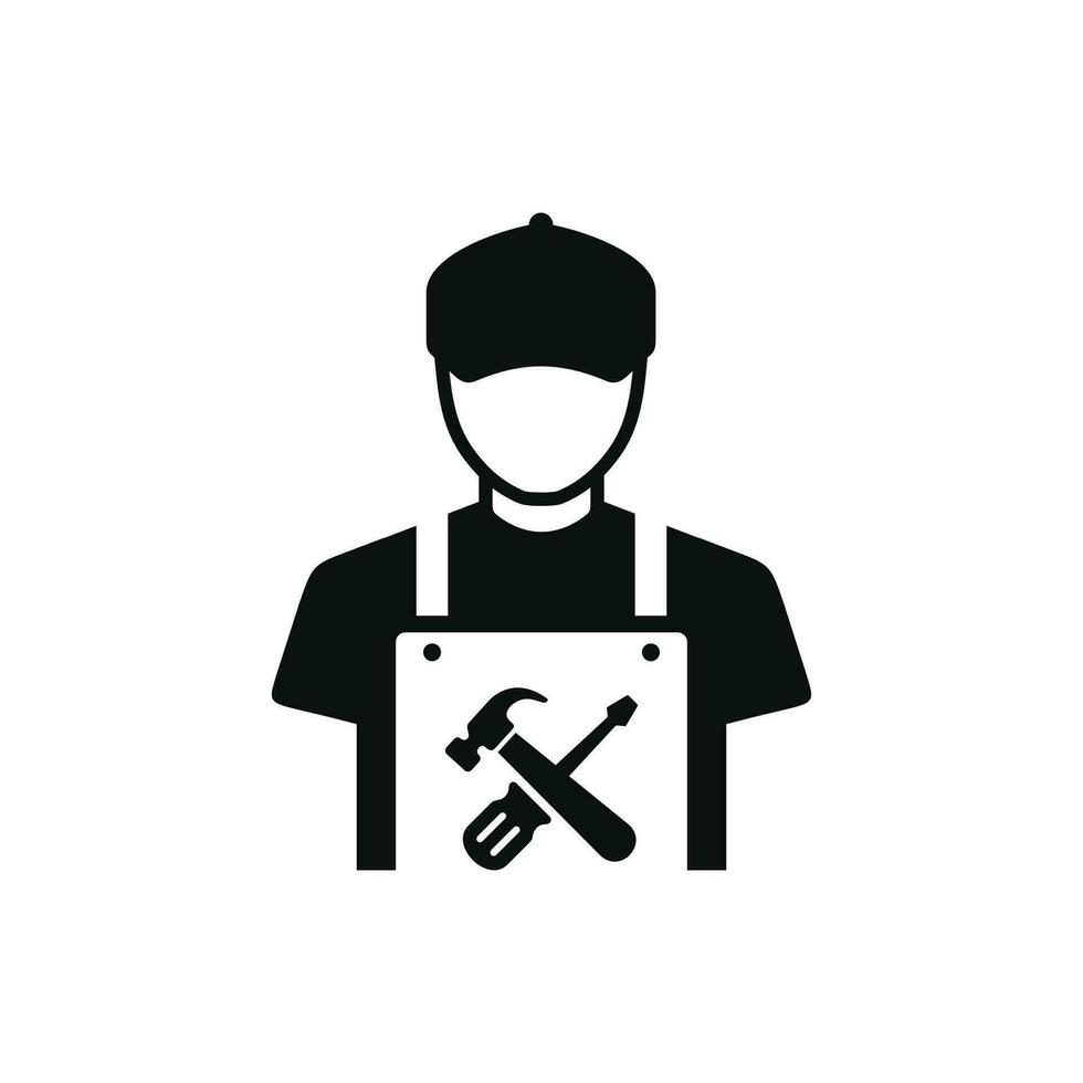 Mechanic icon isolated on white background. Worker engineer icon vector