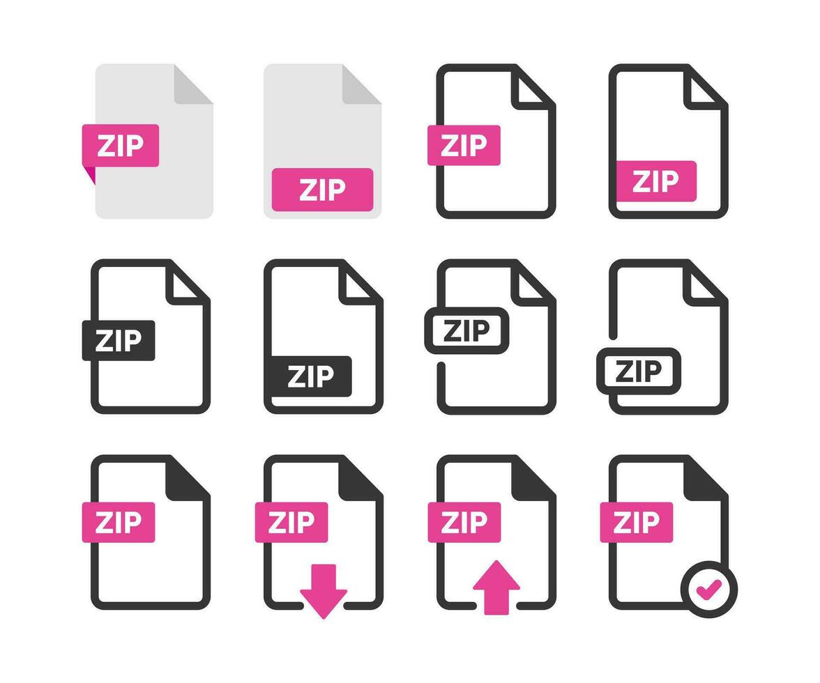 ZIP file icon isolated on white background vector