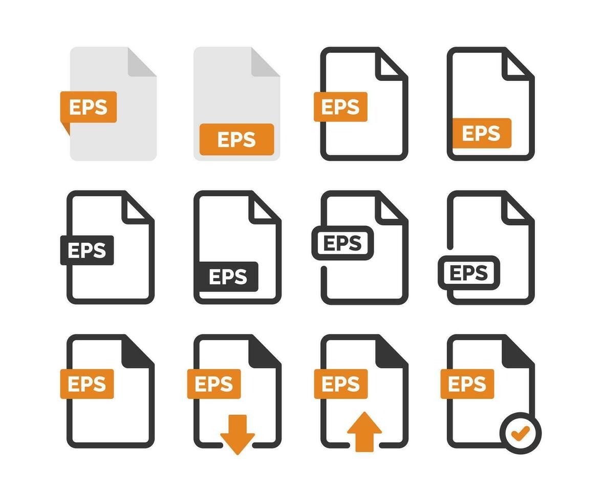 EPS file icon isolated on white background vector