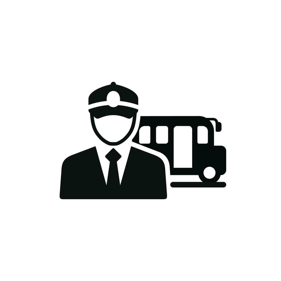 autobús conductor icono aislado en blanco antecedentes vector