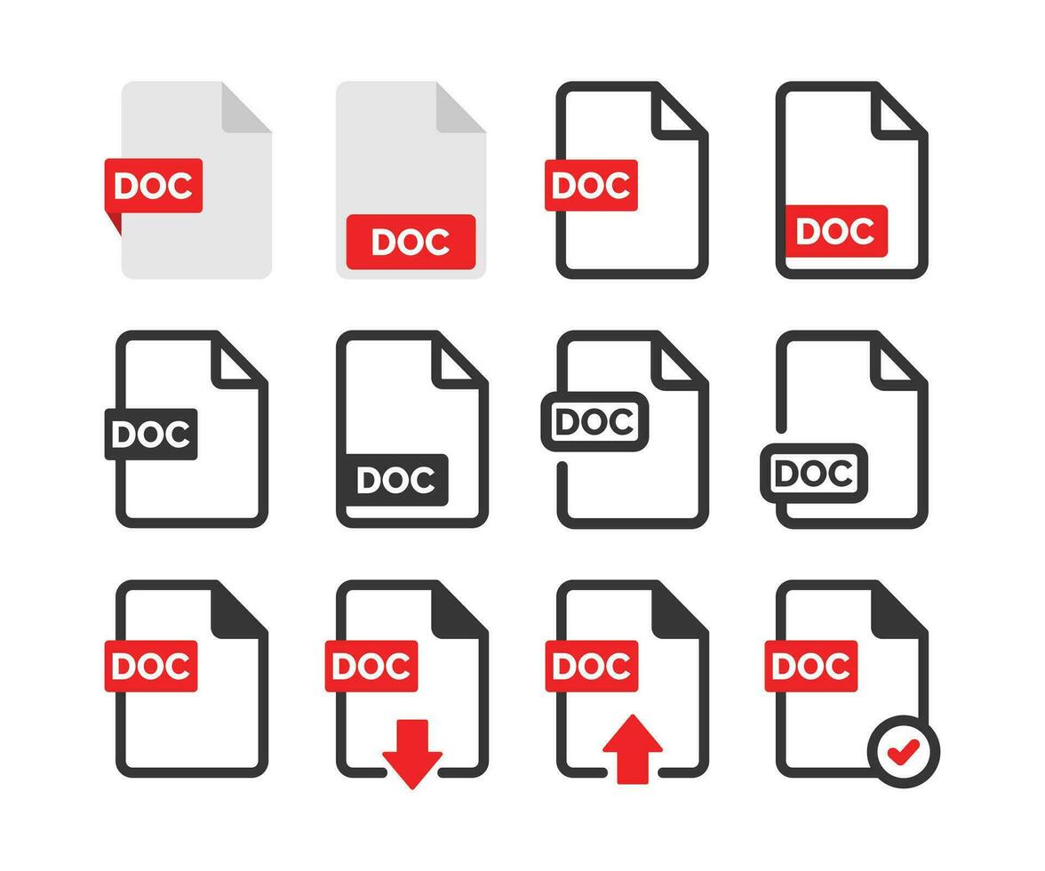 DOC file icon isolated on white background vector